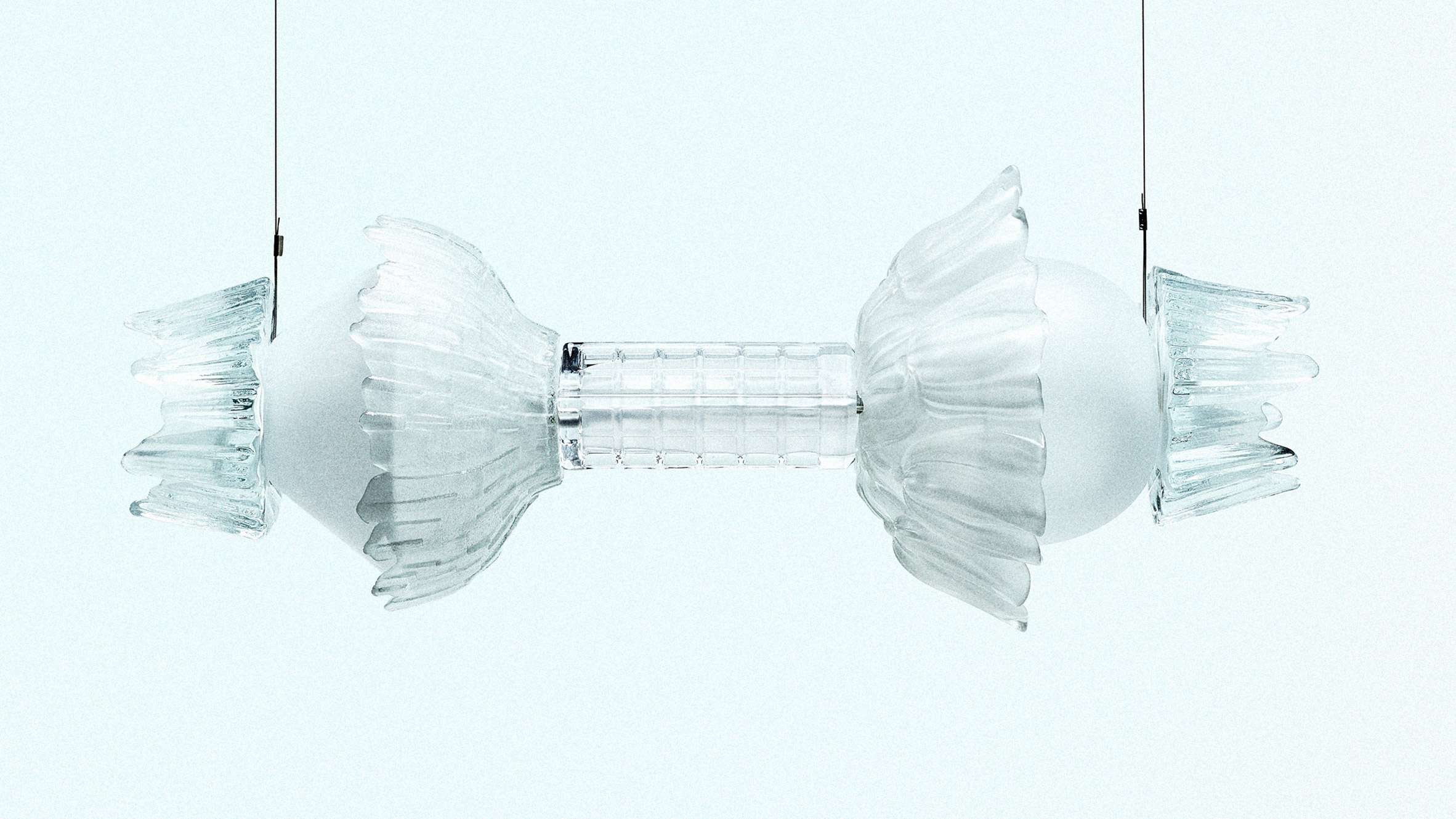 Unwanted glassware arranged like flowers for Buké lamps
