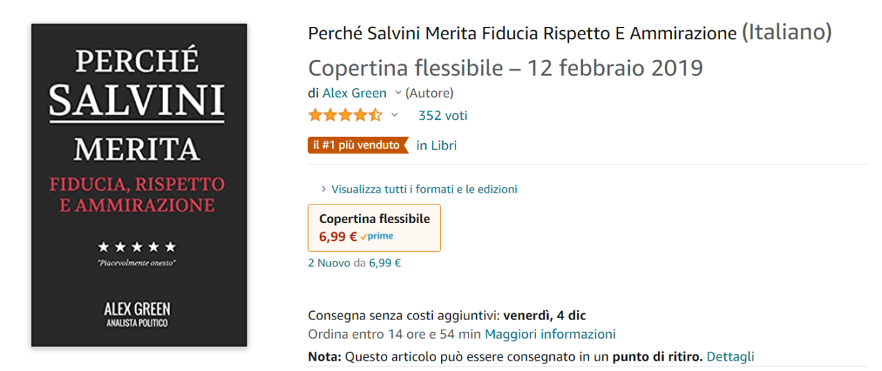 Il libro dalle pagine bianche su Matteo Salvini è il più venduto su Amazon Italia - Open