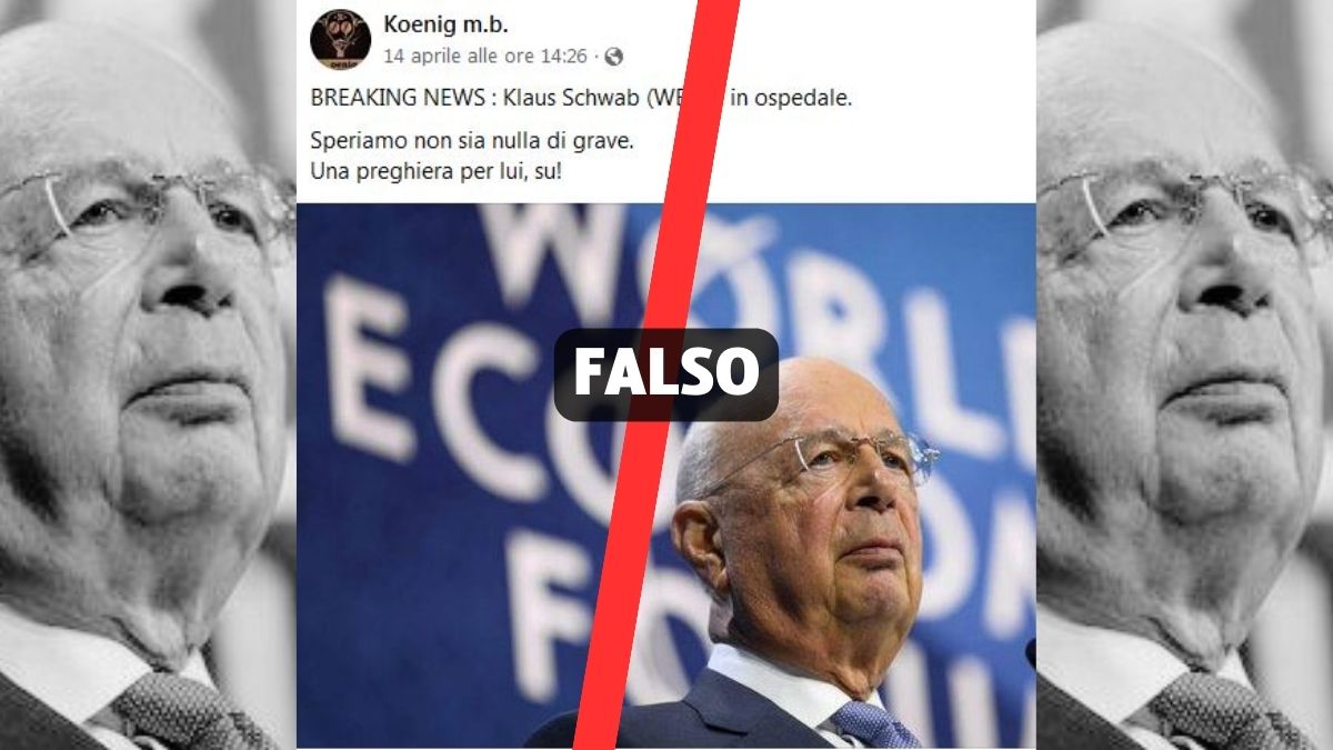 Il fondatore del WEF Klaus Schwab non è stato ricoverato in ospedale e non è morto - Open