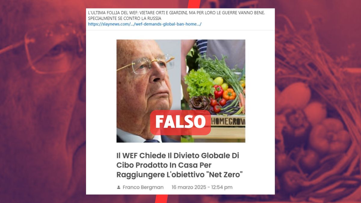 L'articolo di Slay News non conferma la bufala del WEF "contrario alla coltivazione di ortaggi in casa" - Open