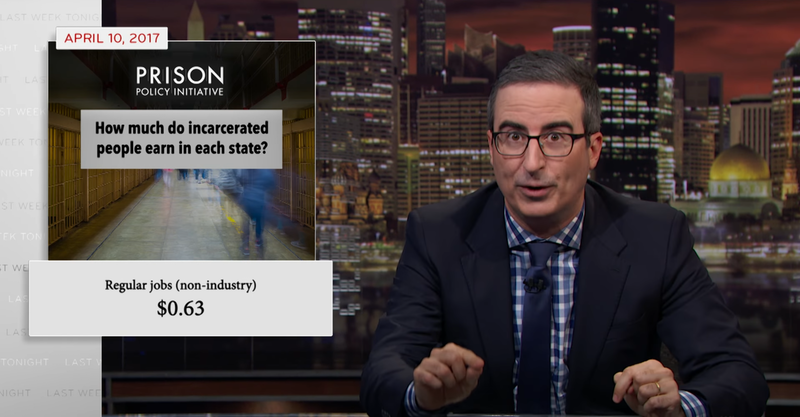 John Oliver exposes the high fees and low wages in prisons, citing our work | Prison Policy Initiative