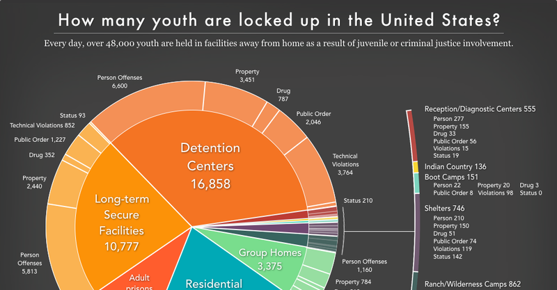 New report, Youth Confinement: The Whole Pie 2019, breaks down where children and teenagers are locked up in the U.S., where, and why | Prison Policy Initiative