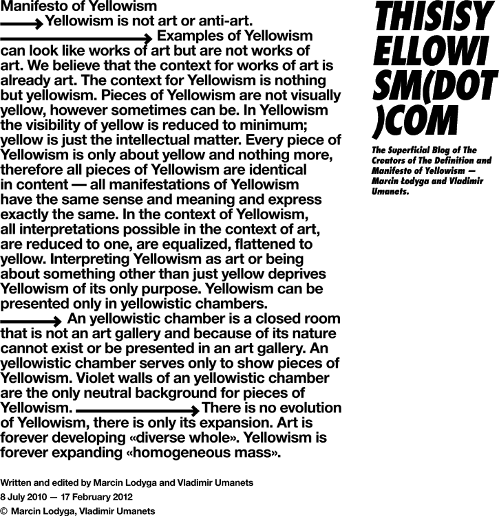 ‘Yellowism’ Explained! | Kenny Wilson's Blog