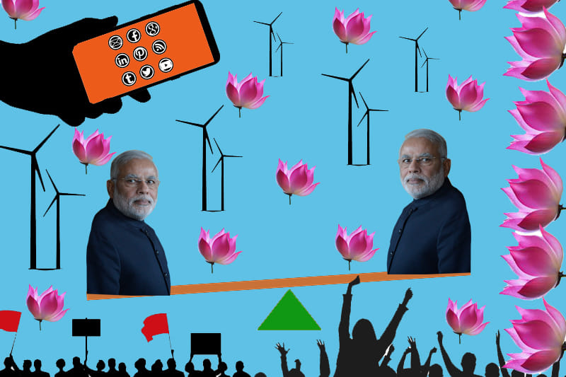Something's in the air: Narendra Modi is on the defensive for the first time