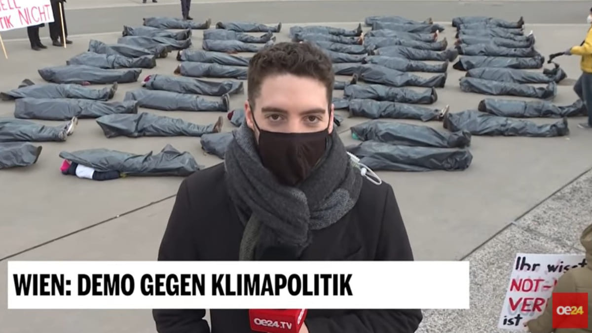 Video of moving ‘corpse' in Ukraine is actually from climate change protest in Vienna