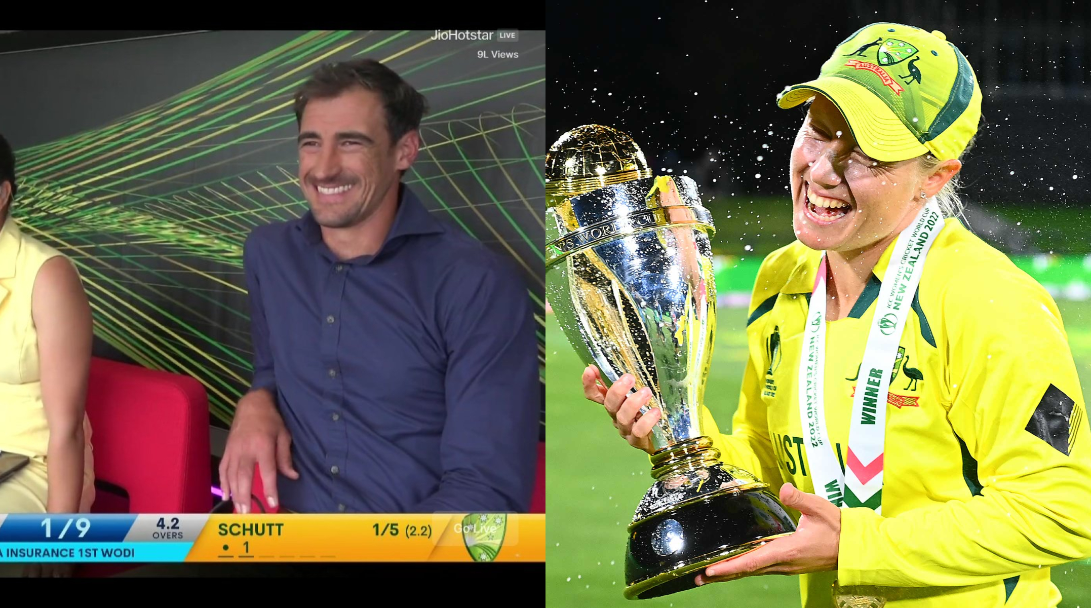 AUS vs IND: Love in the Stands! Mitchell Starc Spotted Supporting Alyssa Healy During Her Farewell ODI Series vs India | WATCH