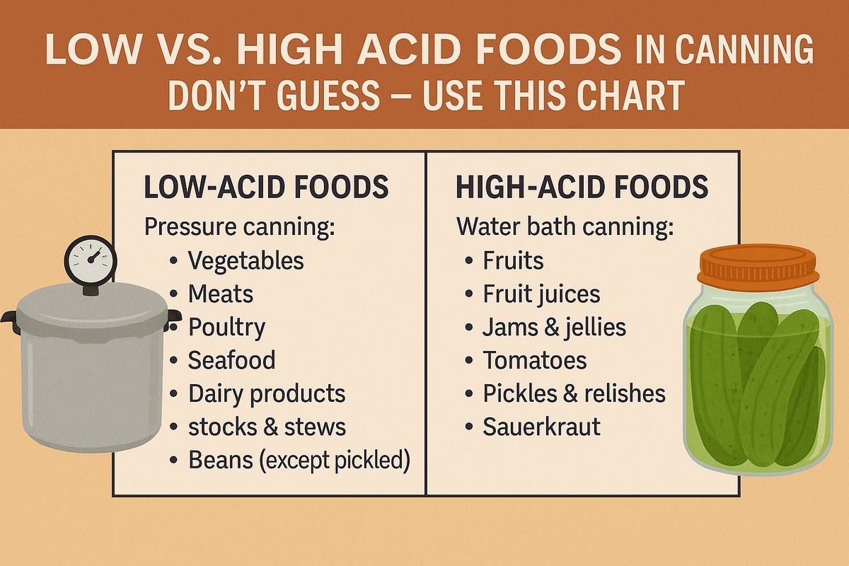 Low vs. High Acid Foods in Canning | Don’t Guess – Use This Chart - Survival Freedom