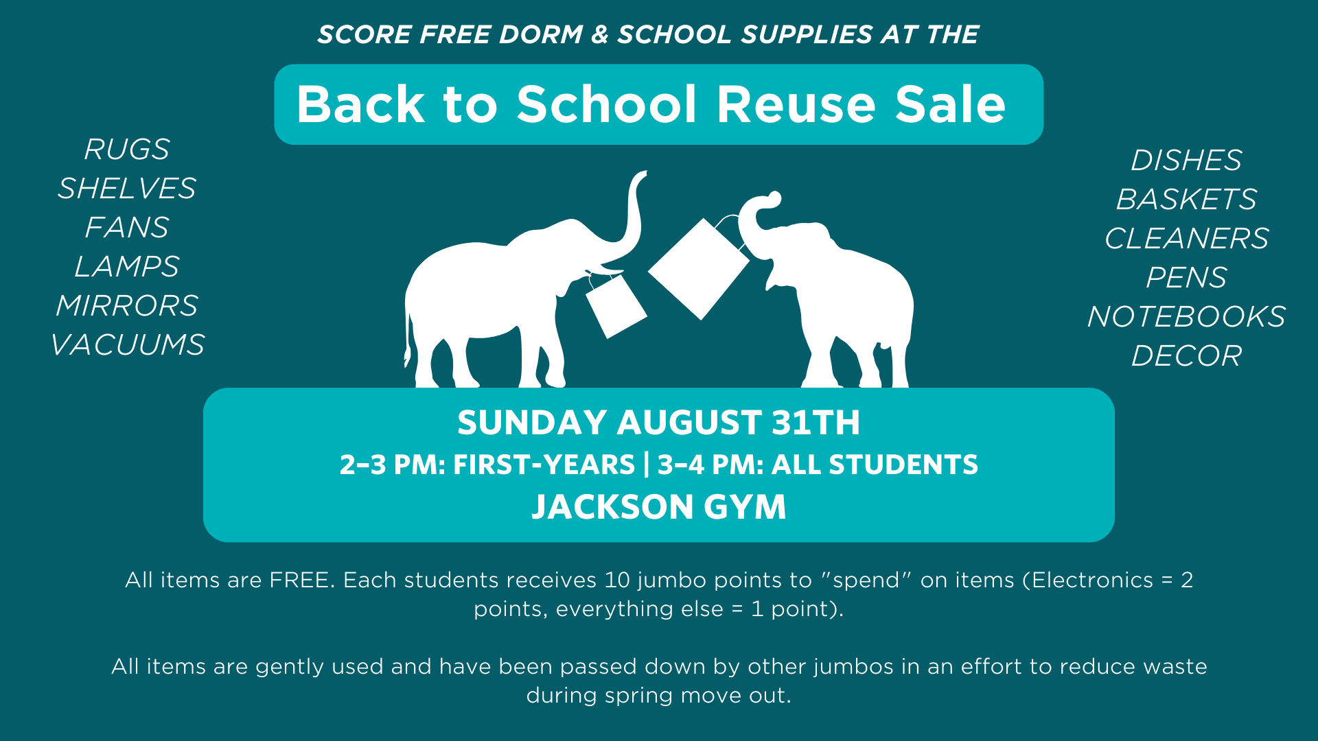Students Stop By at The Back to School Reuse Sale - Office of Sustainability