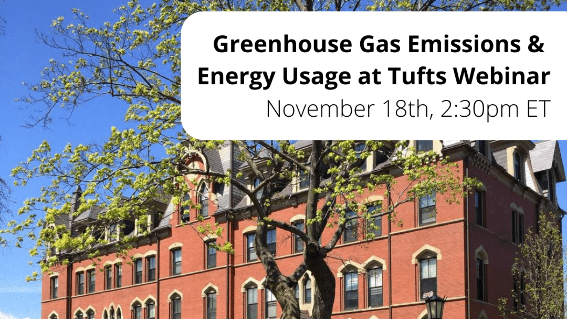 Tufts Green House Gas Emissions and Energy Webinar - Office of Sustainability
