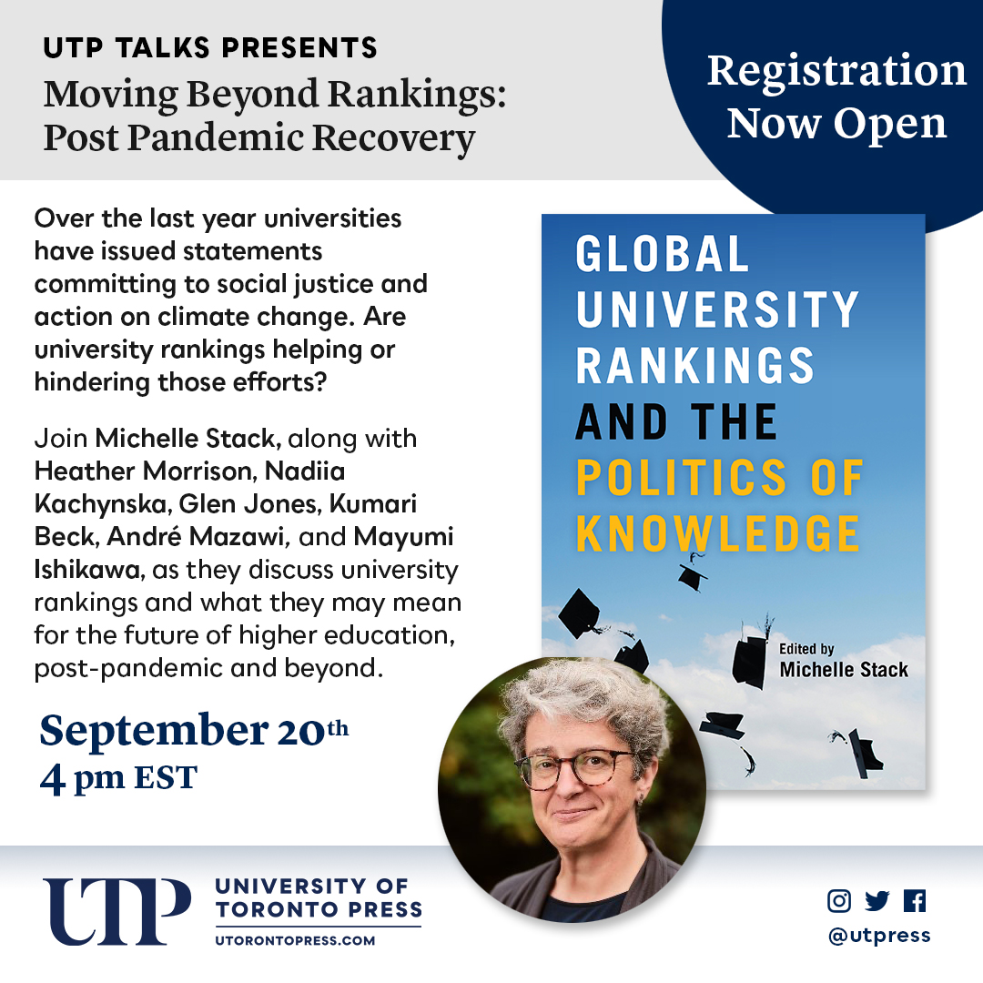 Global University Rankings book launch Monday Sept. 20 4 p.m. EST | Sustaining the Knowledge Commons / Soutenir les savoirs communs
