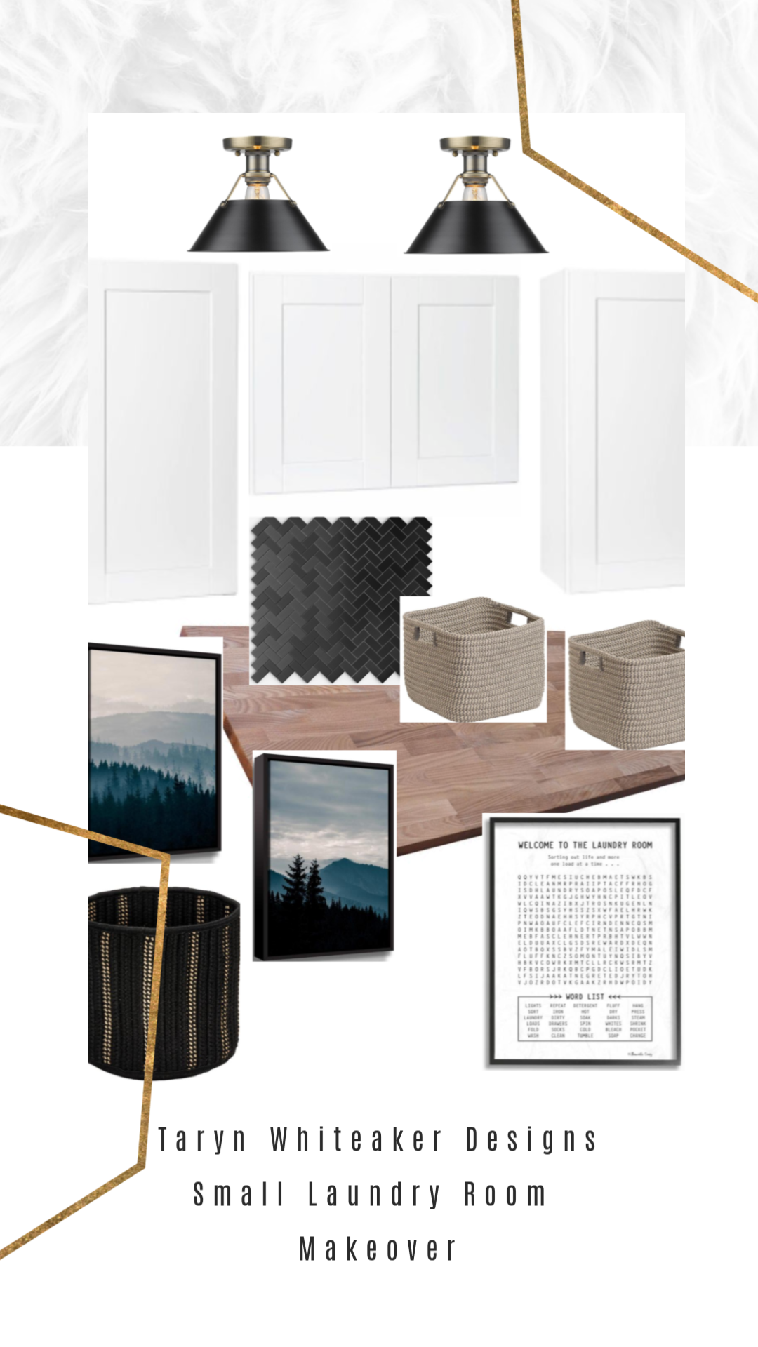 Laundry Room Makeover Design Board - Taryn Whiteaker Designs
