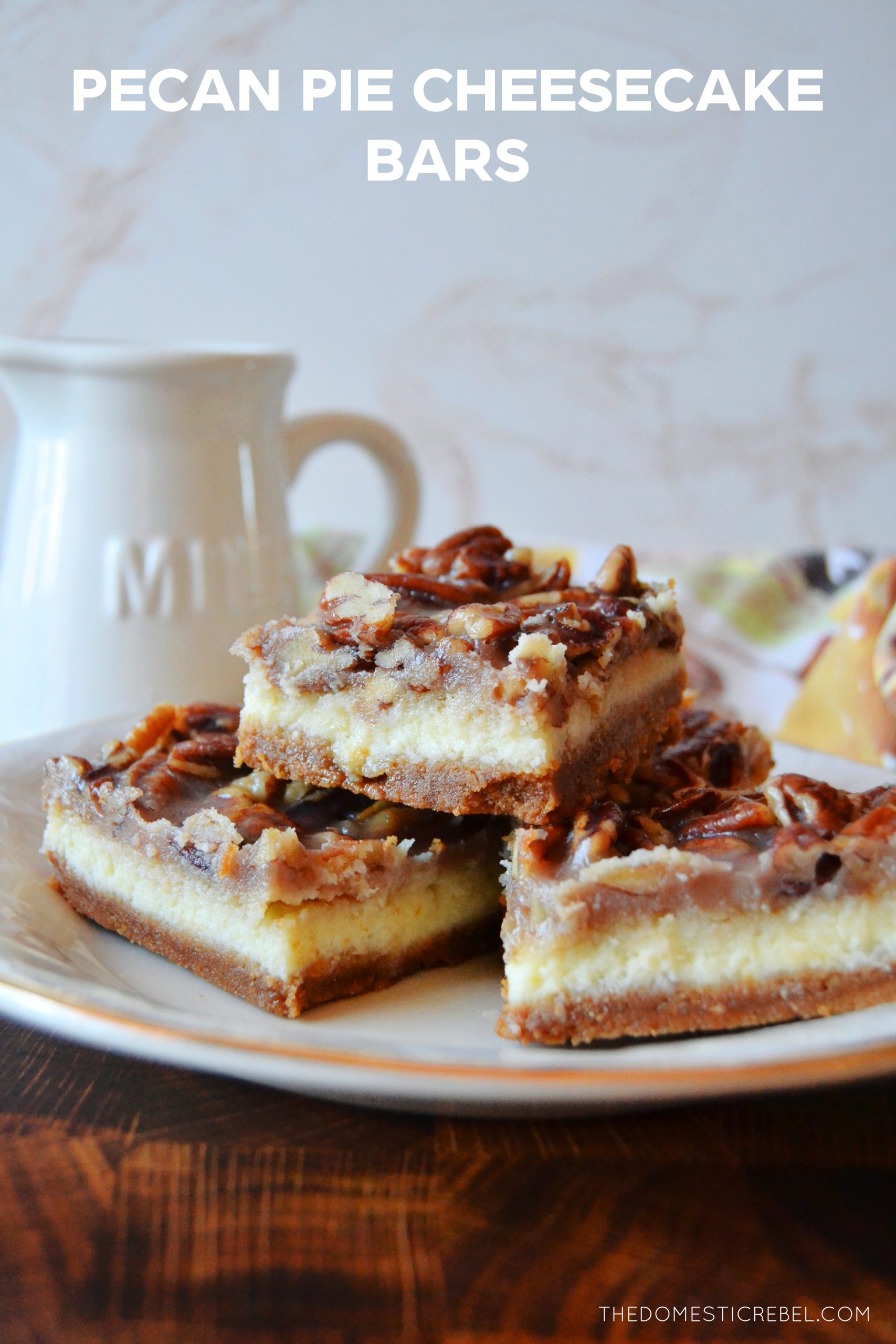 Pecan Pie Cheesecake Bars | The Domestic Rebel