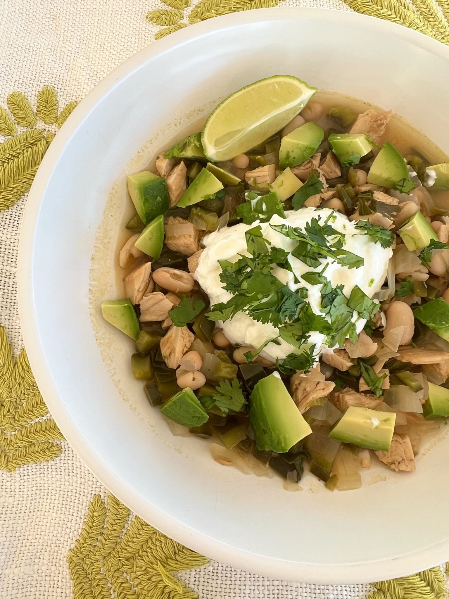 Cilantro Lime White Bean Chicken Chili - The Weather Chef
