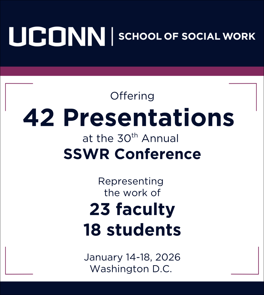 School of Social Work Community Delivers More than 40 Presentations at SSWR Conference - UConn Today