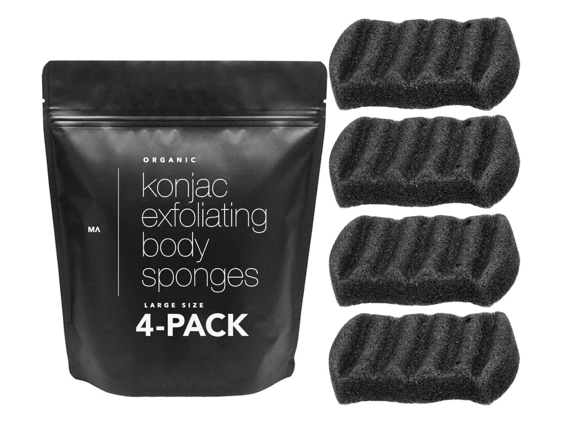 Minamul Konjac + Bamboo Charcoal Exfoliating Sponges — Tools and Toys