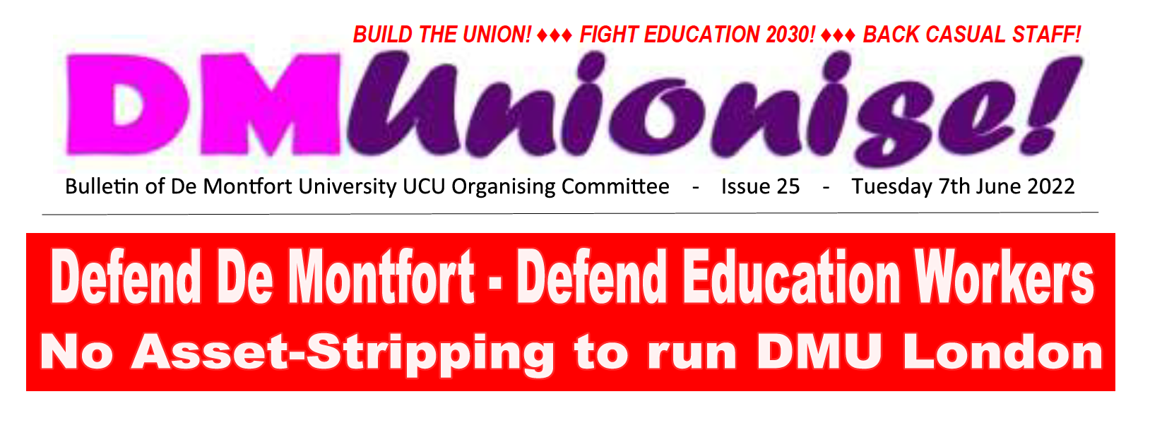 DMUnionise 25: spread around! – DMU UCU
