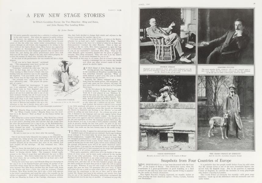 A FEW NEW STAGE STORIES | Vanity Fair | April 1914