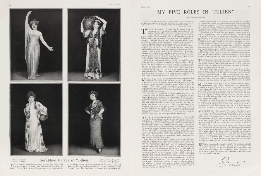MY FIVE RÔLES IN "JULIEN" | Vanity Fair | May 1914