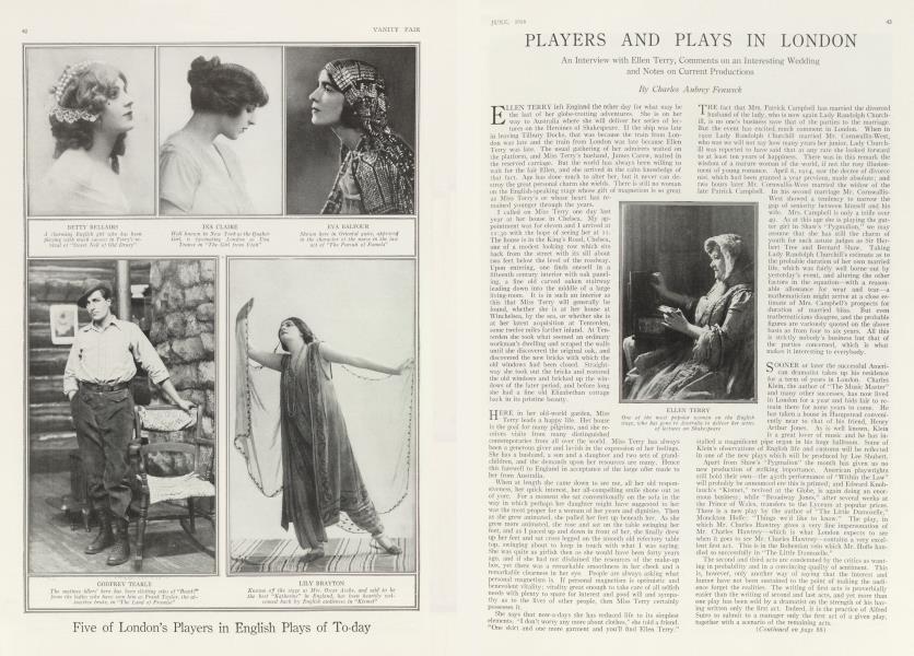PLAYERS AND PLAYS IN LONDON | Vanity Fair | June 1914