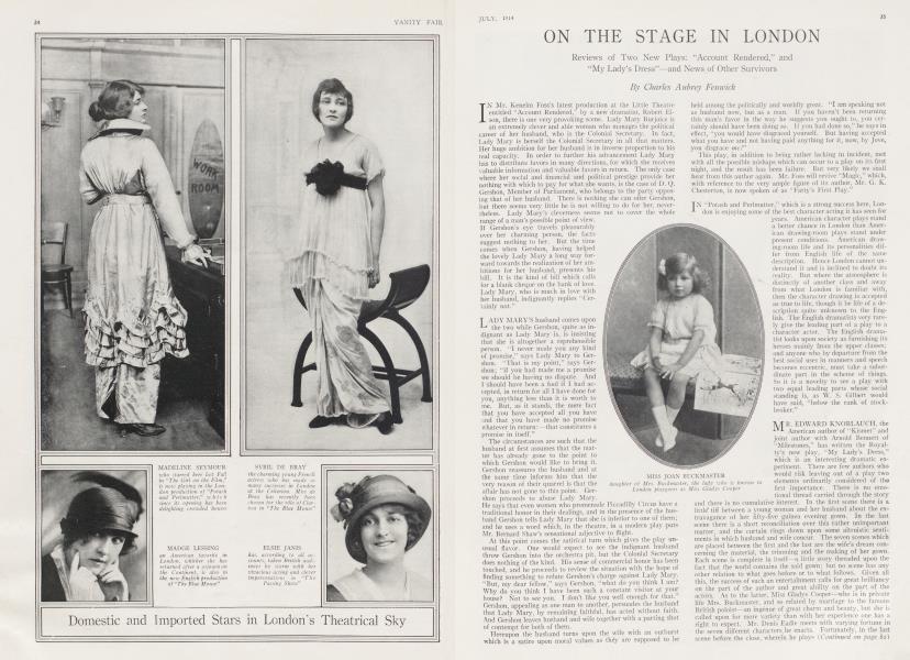 ON THE STAGE IN LONDON | Vanity Fair | July 1914