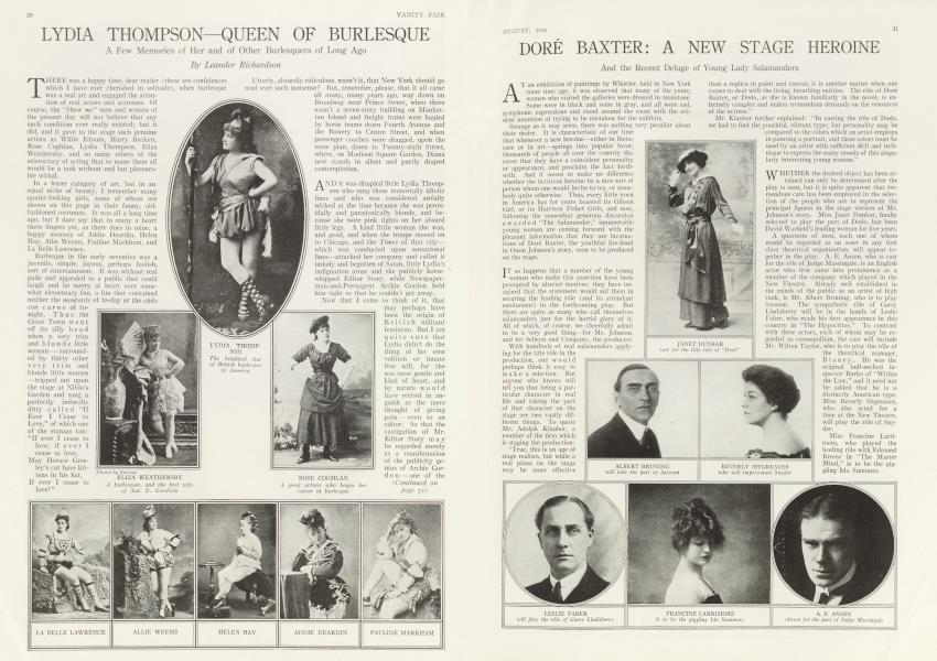 LYDIA THOMPSON—QUEEN OF BURLESQUE | Vanity Fair | August 1914