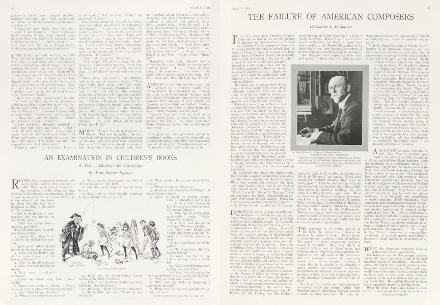 THE FAILURE OF AMERICAN COMPOSERS | Vanity Fair | March 1915