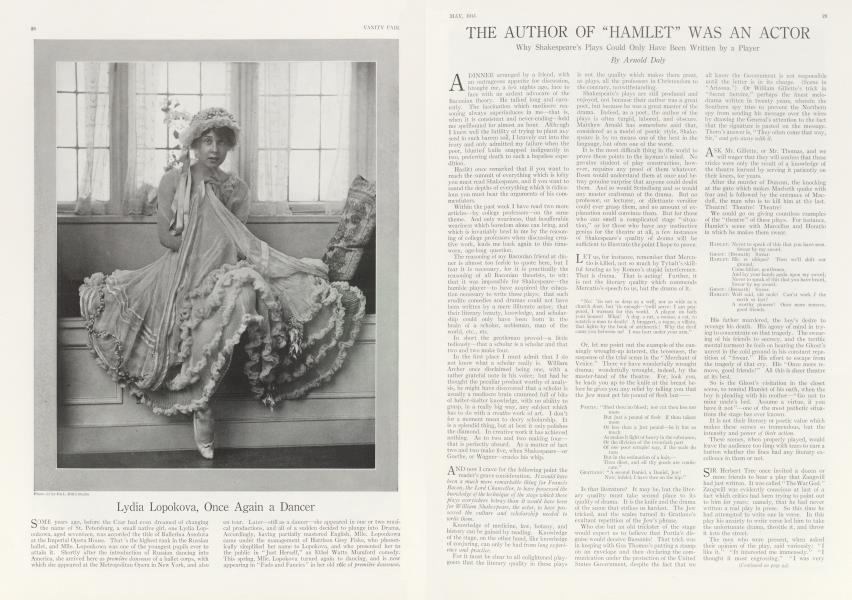 THE AUTHOR OF "HAMLET" WAS AN ACTOR | Vanity Fair | May 1915