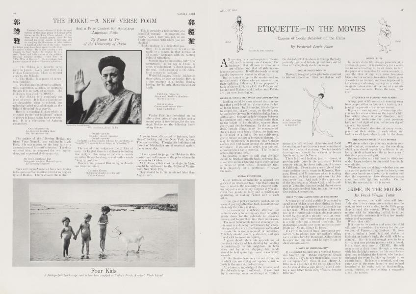 ETIQUETTE—IN THE MOVIES | Vanity Fair | August 1915