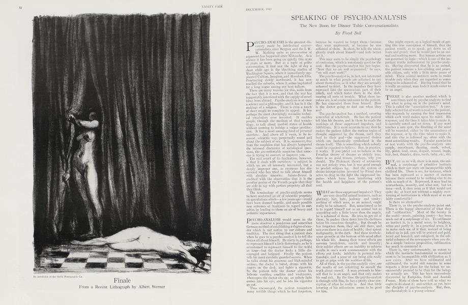 SPEAKING OF PSYCHO-ANALYSIS | Vanity Fair | December 1915