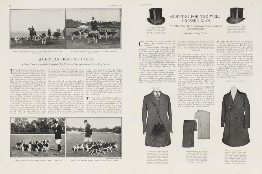 SHOPPING FOR THE WELLDRESSED MAN | Vanity Fair | January 1916
