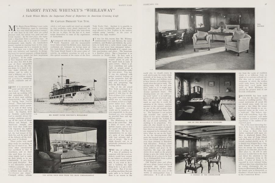 HARRY PAYNE WHITNEY'S "WHILEAWAY" | Vanity Fair | February 1916