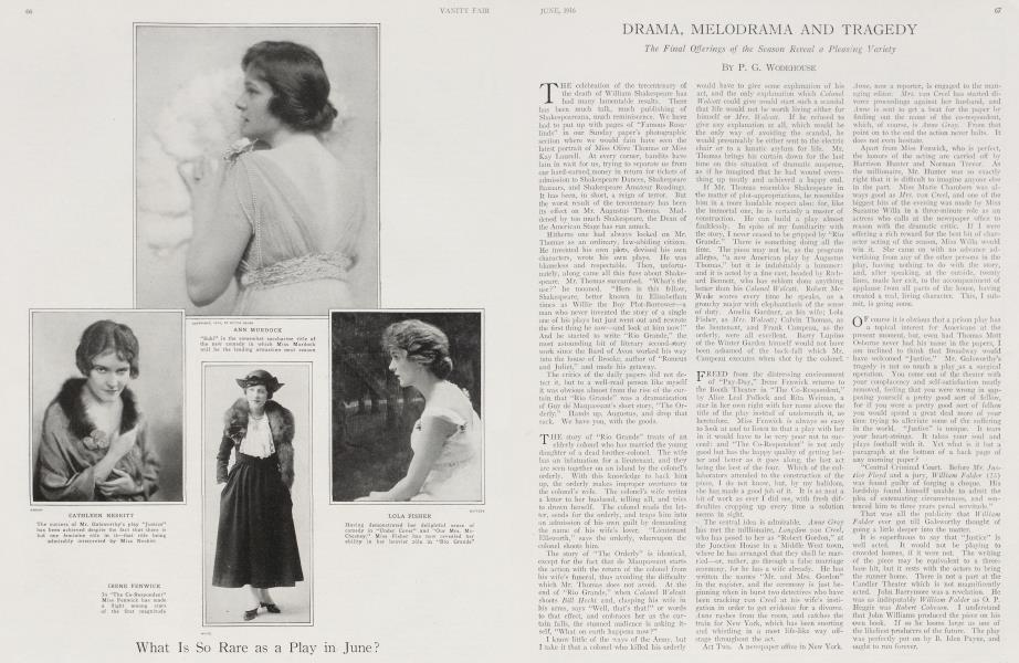 DRAMA, MELODRAMA AND TRAGEDY | Vanity Fair | June 1916