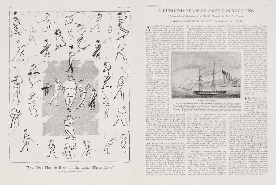 A HUNDRED YEARS OF AMERICAN YACHTING | Vanity Fair | September 1916