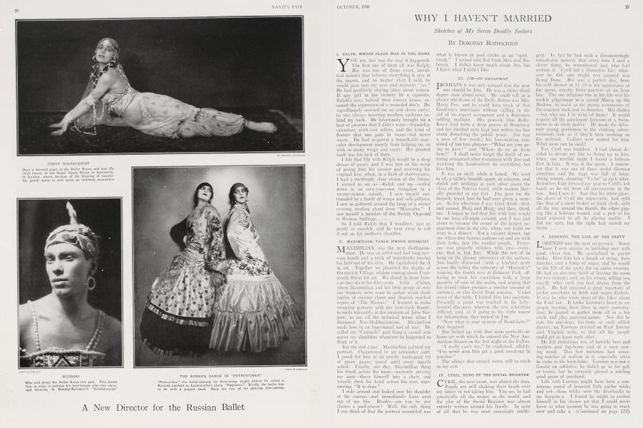 WHY I HAVEN'T MARRIED | Vanity Fair | October 1916