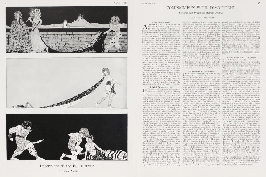 COMPROMISES WITH DISCONTENT | Vanity Fair | October 1916