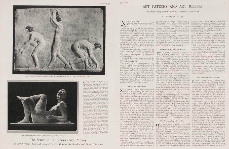 ART PATRONS AND ART JOBBERS | Vanity Fair | July 1917