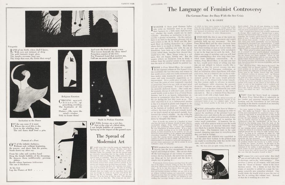 The Language of Feminist Controversy | Vanity Fair | September 1917