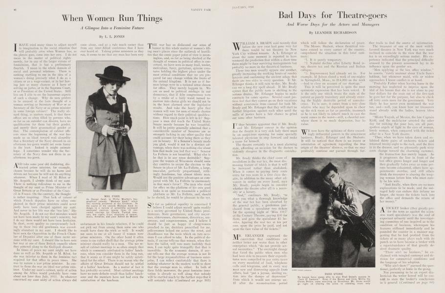 Bad Days for Theatre-goers | Vanity Fair | January 1918