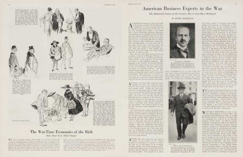 American Business Experts in the War | Vanity Fair | February 1918