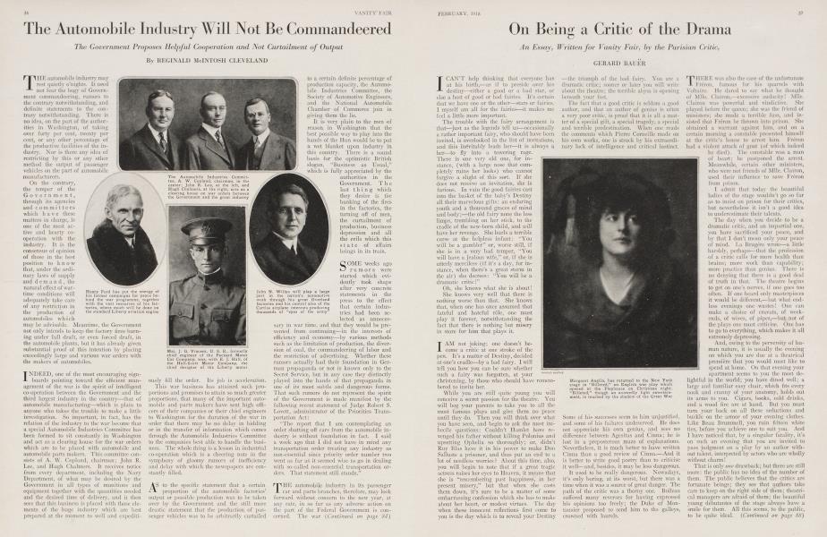 The Automobile Industry Will Not Be Commandeered | Vanity Fair | February 1918