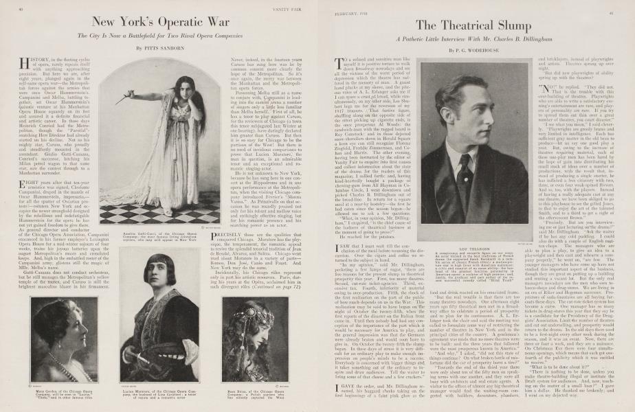 New York's Operatic War | Vanity Fair | February 1918