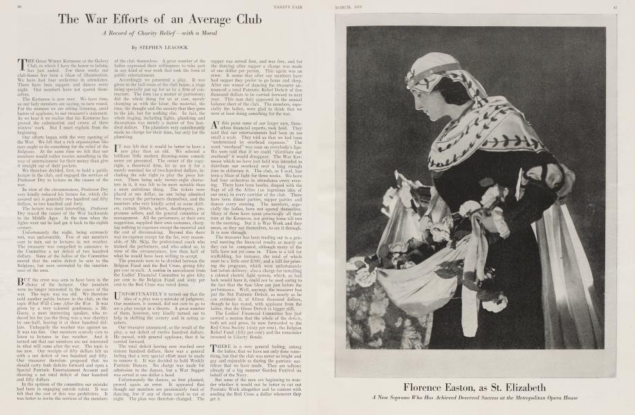 The War Efforts of an Average Club | Vanity Fair | March 1918