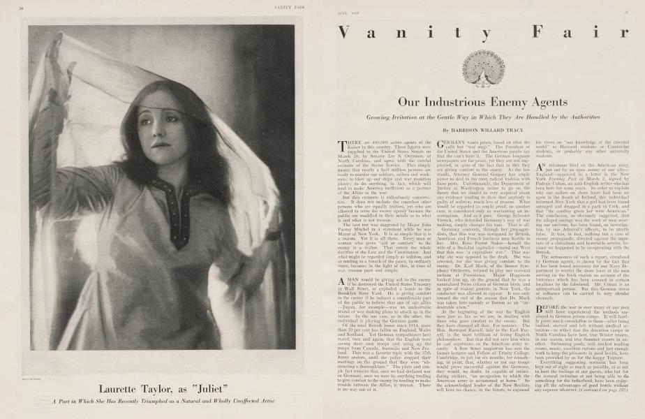 Our Industrious Enemy Agents | Vanity Fair | May 1918