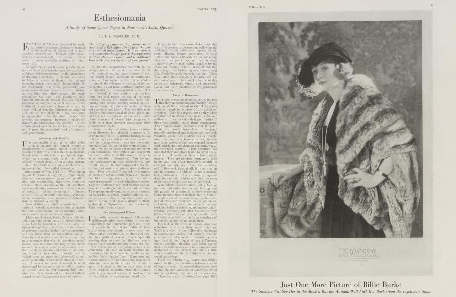 Esthesiomania | Vanity Fair | April 1919