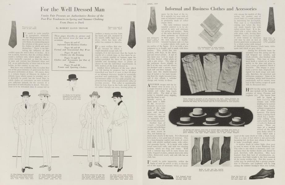 For the Well Dressed Man | Vanity Fair | April 1919