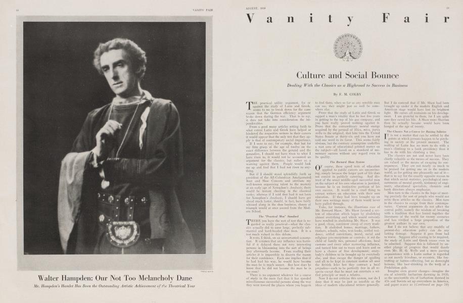 Culture and Social Bounce | Vanity Fair | August 1919