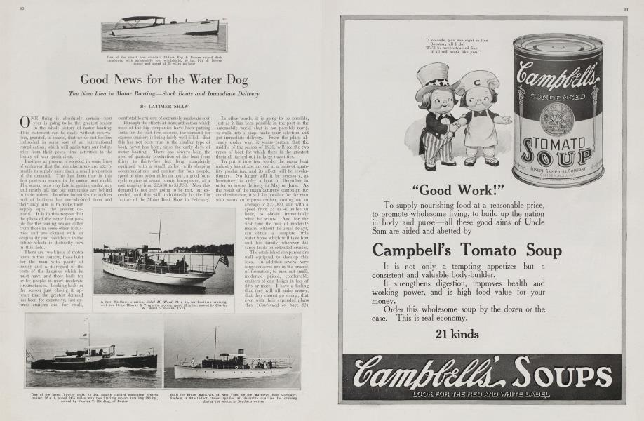 Good News for the Water Dog | Vanity Fair | November 1919