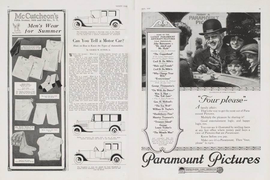 Can You Tell a Motor Car? | Vanity Fair | May 1920