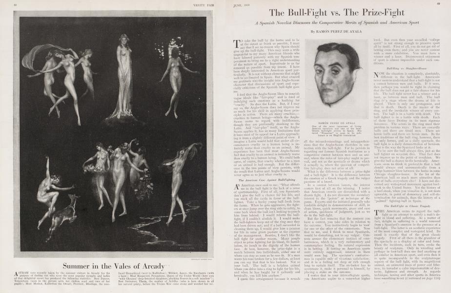 The Bull-Fight vs. The Prize-Fight | Vanity Fair | June 1920