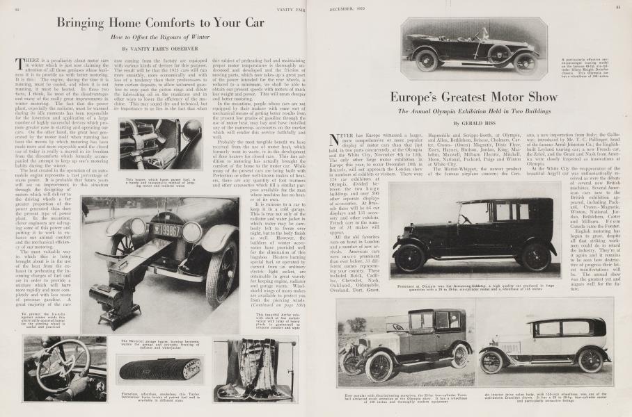 Bringing Home Comforts to Your Car | Vanity Fair | December 1920